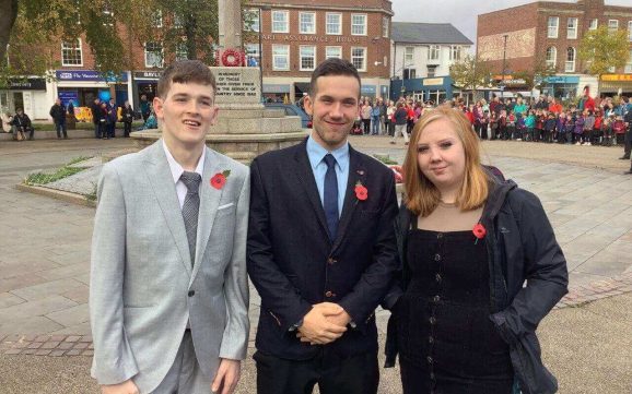 3 of our students at the memorial service