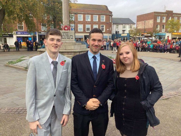 3 of our students at the memorial service